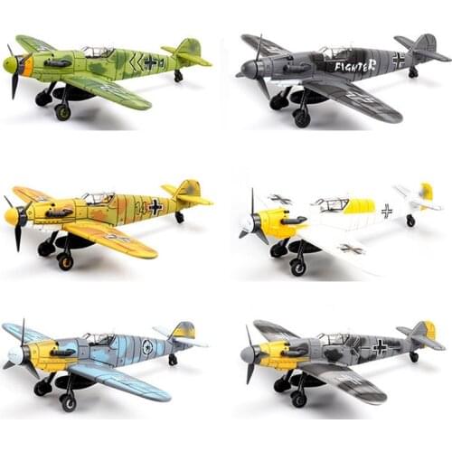 Aircraft Model Spitfire Fighter Military Assembled Building Blocks Educational Toys for Children Dispaly Multicolor
