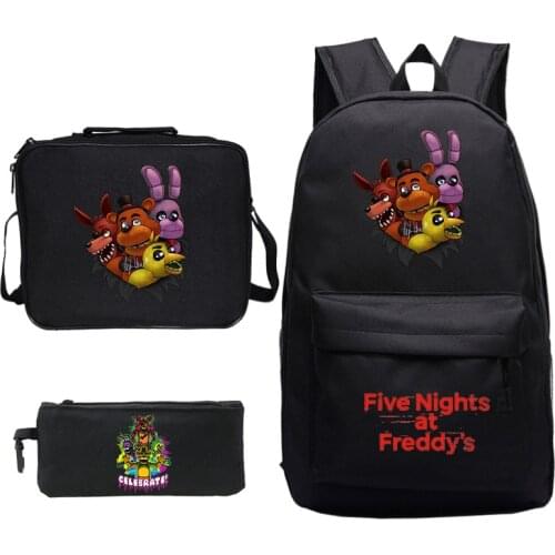 Fashion Cartoon 3pcs/set Five Night At Freddy Kids Baby School Bags Boys Schoolbag FNAF Children Backpacks for Student Girls Bag