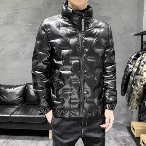 2020 Winter Mens Jacket Casual Warm Thick Coat Fashionable Hooded Parkas Mens Clothing Windproof Shiny Jacket 5XL