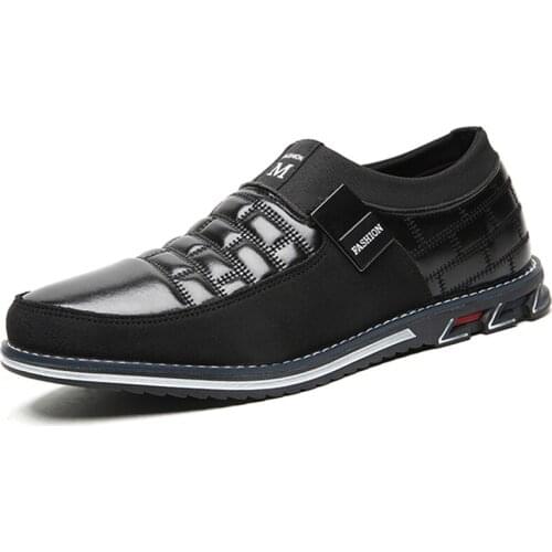 Genuine Leather Mens Walking Shoes Flats Loafers Men Slip On Business Oxfords Waterproof Casual Sneakers With Fur Winter Fashion