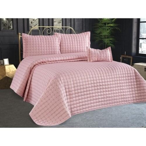 Double Quilted Bed Cover Set Coverlet Set 4 PCS Pillowcases Decorative Pillowcase Powder Color Bed Lining Mattress Cover - Star