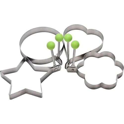 Stainless Steel Egg Shaper Egg Mold Pancake Molds Ring Heart Flower Kitchen Gadget Cooking Tools