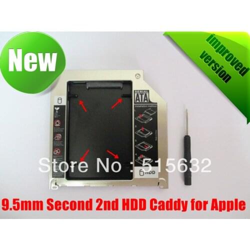 NEW SATA 2nd HDD SSD hard drive caddy for Apple unibody MacBook improved version