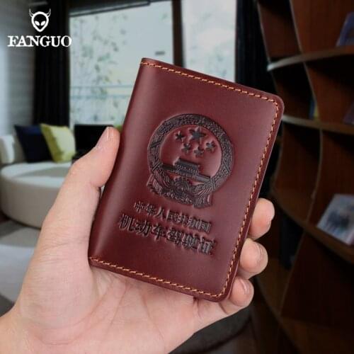 Genuine Leather Driver License Holder Handmade Car Auto Documents Driving License Wallet Photo Holder Cover Bag Two Style