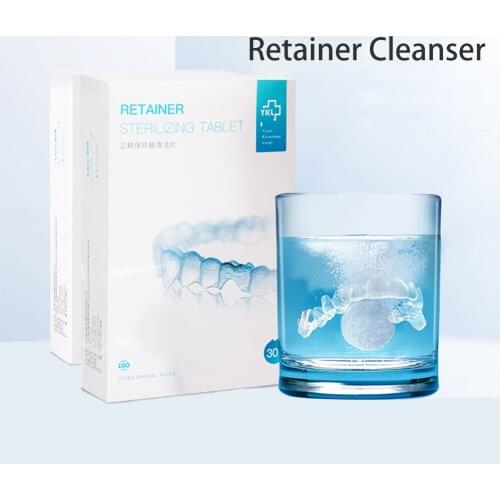 90Tabs Orthodontic Braces Cleansing Tablets Denture Retainer Cleanser Whitening Remove Plaque Sterilize Retainer Cleaner
