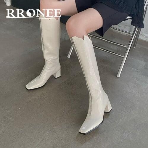 2021 fall/winter Thigh-high, pointy midrange western cowboy boots are trending on Instagram