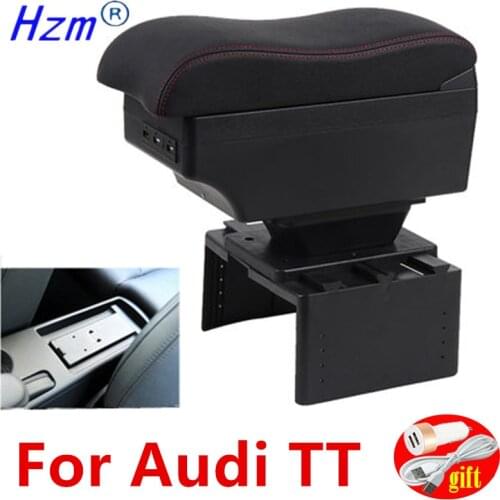 For Audi TT Armrest Coupe For Audi TT Interior Parts special Retrofit parts Car Armrest Center Storage box USB LED