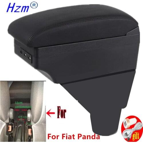 For Fiat Panda armrest box For FIAT PANDA II armrest box cup holder USB interface interior car-styling