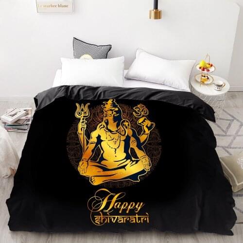 3D HD Digital Printing Custom Duvet Cover,Comforter/Quilt/Blanket case Queen King Bedding 220x240,Bedclothes Gold Lord Shiva