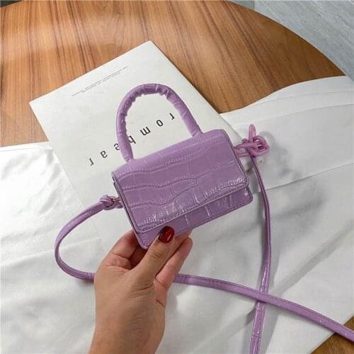 Casual Retro Alligator Pattern Shoulder Crossbody Bag Women PU Leather Mini Chain Totes Handbag Female Solid Color Messenger Bag