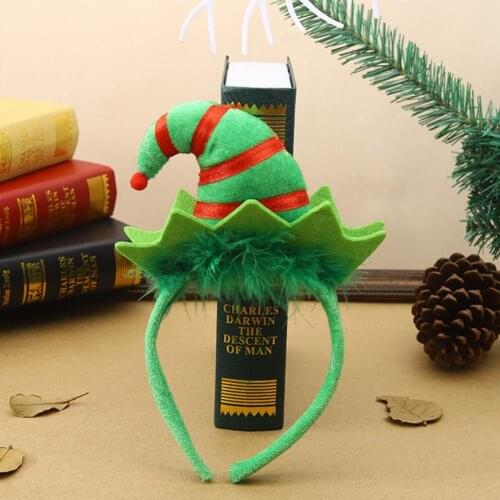 Hair Hoop Cute Christmas Santa Elf Hat Children Adult Headband Gifts Cosplay Costume Eco-friendly Xmas Skin-friendly Hairband