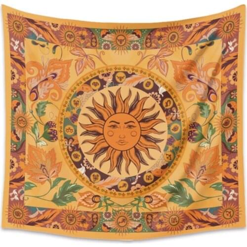 Practical and durable tapestry Bohemian Wall Carpet Sun Background Cloth Suitable For Bedroom Living Room Dormitory Decoration
