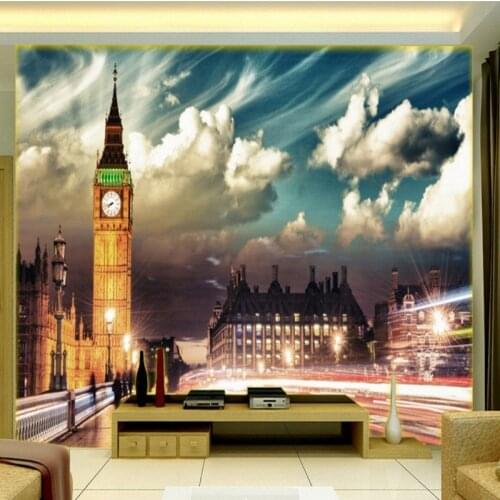 Drop Shipping Custom Photo Wallpaper Europe American Style London Street TV Backdrop Mural Living Room Hotel Hall Wallpaper