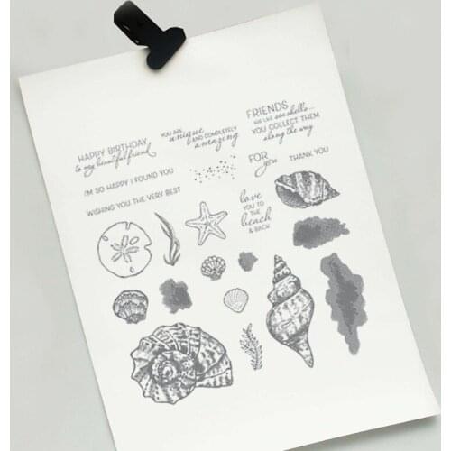 Shell Conch Seal Stamp with Cutting Dies Stencil DIY Scrapbooking Embossing Photo Album Decor Paper Card Craft