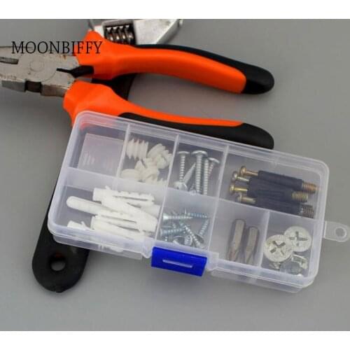 Grid Plastic Transparent Storage Box Jewelry Manicure Container Detachable Storage Box Nail Tool Storage Box Storage Box