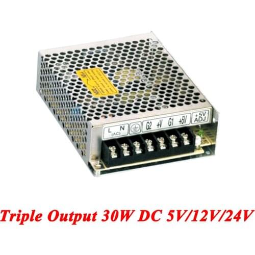T-30D Triple output DC power supply 30W 5V 12V 24V,smps power supply for led driver,AC110V/220V Transformer to DC 5V 12V 24V