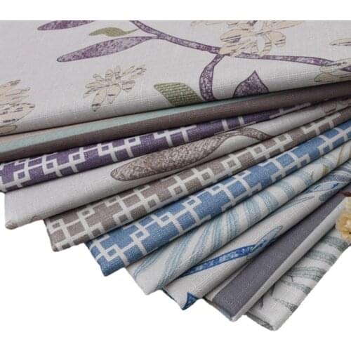 Wide 57" Thick Cotton Linen Upholstery Sofa Fabric Plaid Cushion Pillow Diy Printer Canvas Material