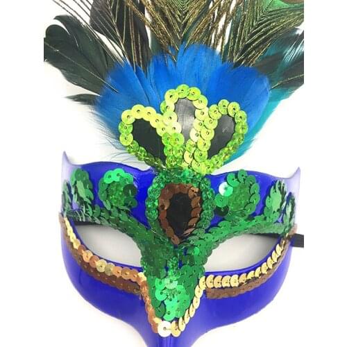 Venice Masquerade Peacock Feather Mask Party Half Face Party Blind Date Mask