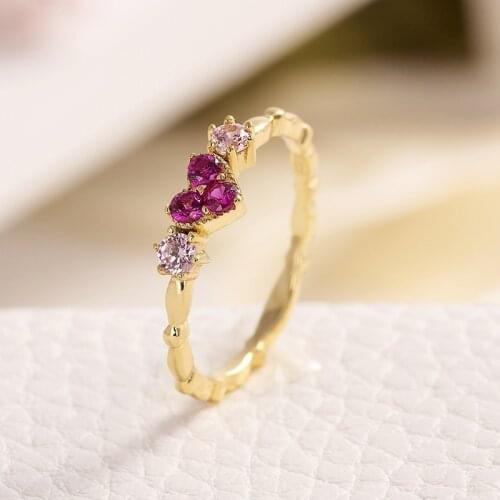 Cute Dainty Solid Love Ring Jewelry Birthday Gift Engagement Women Wedding Rings Sizes 6 - 8