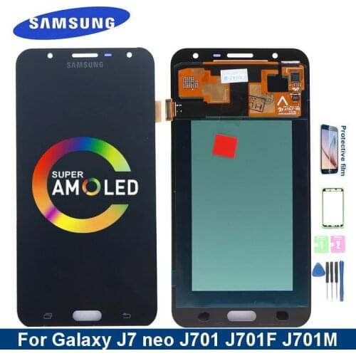Super AMOLED J701 LCD Display For Samsung Galaxy J7 neo J701F J701Y J701M J701MT LCD Display Touch Screen Digitizer Assembly