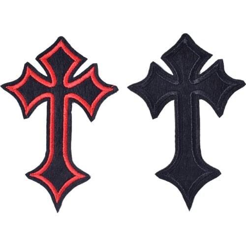 1Pcs Cross DIY Cloth Badges Mend Decorate Patch Iron On Jeans Bag Clothes Apparel Sewing Decoration Applique Patches Badge Punk