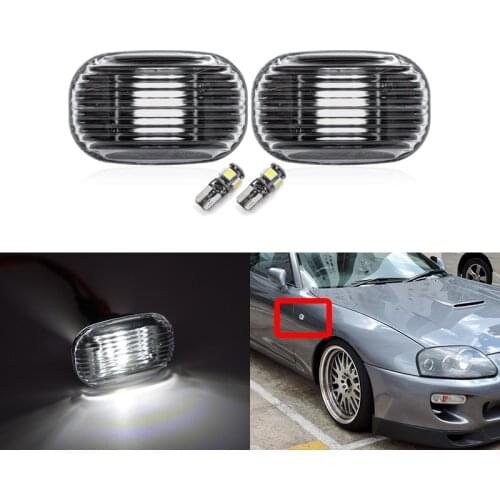 2x Clear Front Fender OEM Side Marker Lights For Toyota Supra JAZ80 1993-1998 OEM: 81730-02040