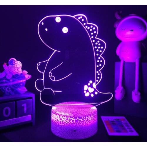 3d Night Light Dinosaur Chibi Figure Nightlight For Baby Sleep Lighting Kids Child Bedroom Decor Birthday Gifts Bedside Lamp