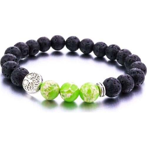8mm Lava Stone Tree Of Life Bracelet Diy Aromatherapy Essential Oil Diffuser Life Tree Bracelet Jewelry