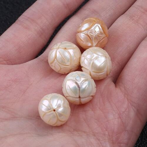 Bulk Good Quality 12mm Freshwater Loose Carved Bracelet Pearl