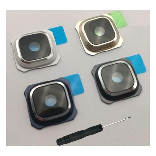 For Samsung Galaxy S6 G920 G920F Edge G925 G925F Plus G928 G928F Original Phone Housing Back Camera Glass Lens Cover With Tool