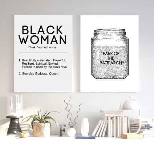 Black Women Definition Put Yourself First Self Love Feminist Positive Girl Wall Art Prints Canvas Painting Home Decor No Frame