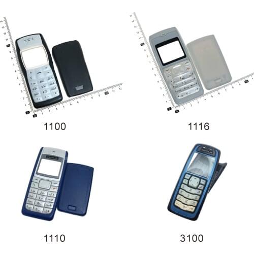For Nokia 1100 1110 1116 3100 Phone Case Facing Front Frame keypads Battery Back Door Cover
