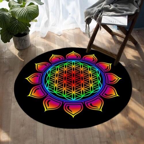 Household Colored Round Carpet Living Room Floor Mat Bedroom Decorative Carpet Balcony Bathroom Non-slip Entrance Door Rugs