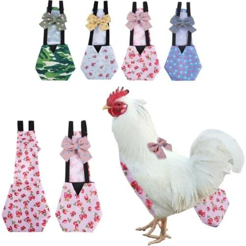 Breathable Adjustable Poultry Chicken Cloth Diapers with Bow Tie Poultry Supplies