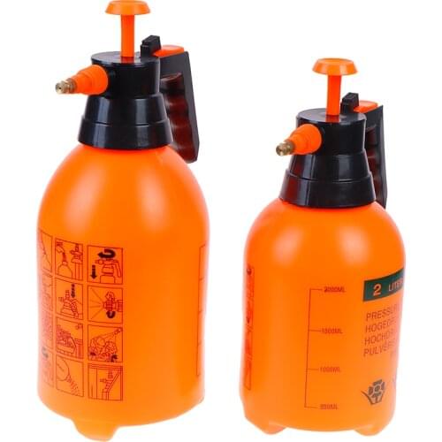 2L/3L Orange Hand Pressure Trigger Sprayer Bottle Adjustable Copper Nozzle Head Manual Air Compression Pump Spray Bottle 1 Pcs