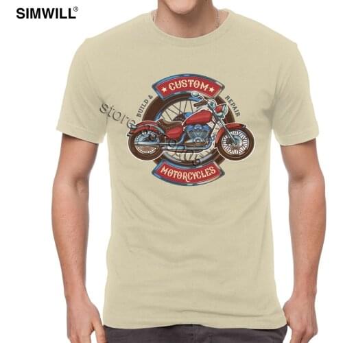 Retro Custom Motorcycle Repair T Shirt Men Stylish Short Sleeved Cotton Rider Tees O Neck Motorbike Club T-shirt Leisure Tshirt