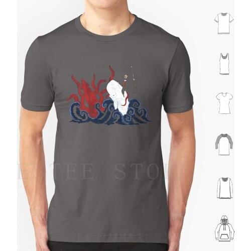 Dangerous Waters T Shirt DIY Big Size 100% Cotton Dick Whale Sea Monster Ahab Cool Nerd Book Squid Teo Zirinis
