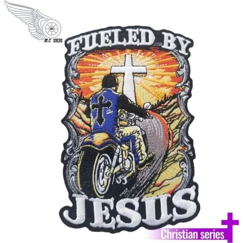 JESUS FRONT PATCHES FOR EMBROIDERED IRON BADGE 10PCS/LOT MOTORCYCLE BIKER PATCH