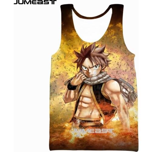 Jumeast Brand Men Women 3D Printed Vest Anime Fairy Tail Short Sleeve New Fashion Sport Pullover Summer Tank Tops Tees