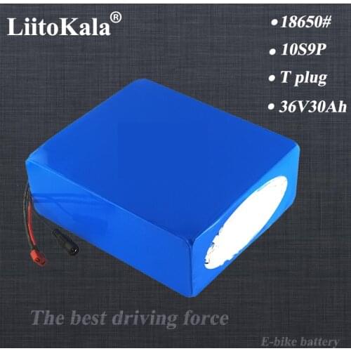 LiitoKala High Power 36V 30AH lithium battery 36v 30ah battery for electric bicycle use 18650 battery cell with 20A BMS
