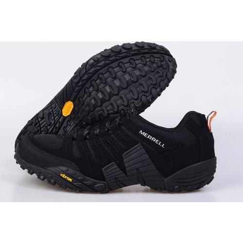 Merrell Black Mesh Breathable Outdoor Mens Sports Shoes For Male Wearable High Quality Durable Mountain Anti-Slip Sneakers