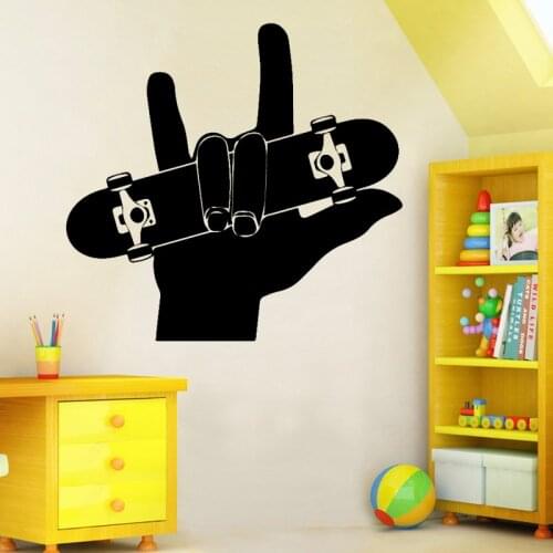 Finger Skate Boarding Wall Art Decal Wall Stickers PVC Material DIY Mural for Living Room Sofa Backdrop Decoration Accessorise