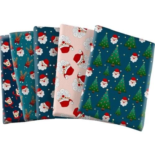 Christmas Pattern Printed Bubble Polyester Cloth For Handwork Craft Tablecloth Quilting Bag Home Decor 50*145cm