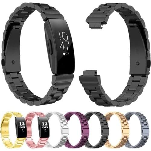For Fitbit Inspire / Inspire HR Stainless Steel Strap Women Men Fitness Sports Bracelet Belt for Fitness Tracker