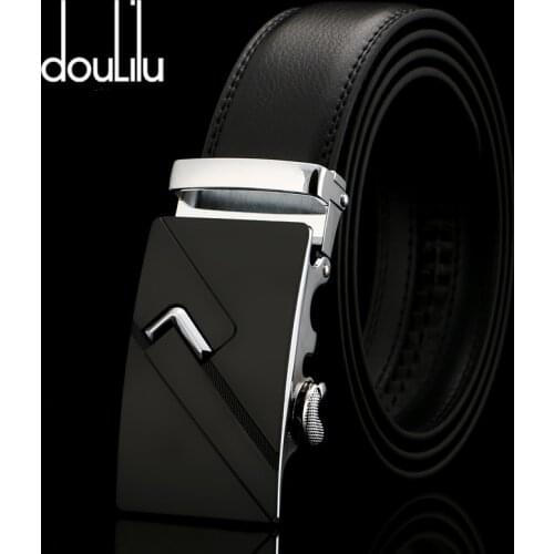 Male Business Belt Designer Genuine Leather New Strap Automatic Buckle Belts For Men High Quality Luxury Brand Jeans Waistband