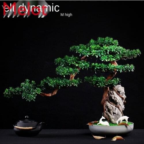 Tree Rock Root Carving Crafts Artificial Greeting Pine New Chinese Style Hotel Living Room Villa Desktop Modeling Bonsai
