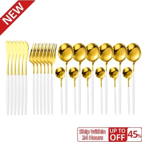 Dinner Set Cutlery Knives Forks Spoons Wester Kitchen Dinnerware Stainless Steel Home Party Wedding Decoration Tableware Set