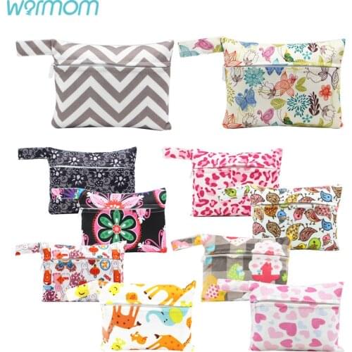 Warmom Eco-friendly Portable Waterproof Snack Bag Waterproof Reusable Baby Diaper Bag 18x14cm Newborn Baby Stroller Accessories