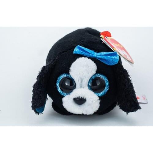 TY 4" Teeny Tys Black and white dog Stackable Screen Clean Doll Plush Stuffed Animal Collectible Toy Christmas Gifts