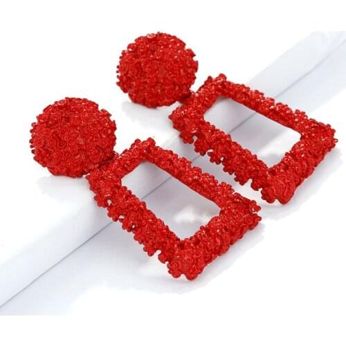 Vintage large metal geometric dangle earrings ladies wedding party earrings jewelry 8 colors